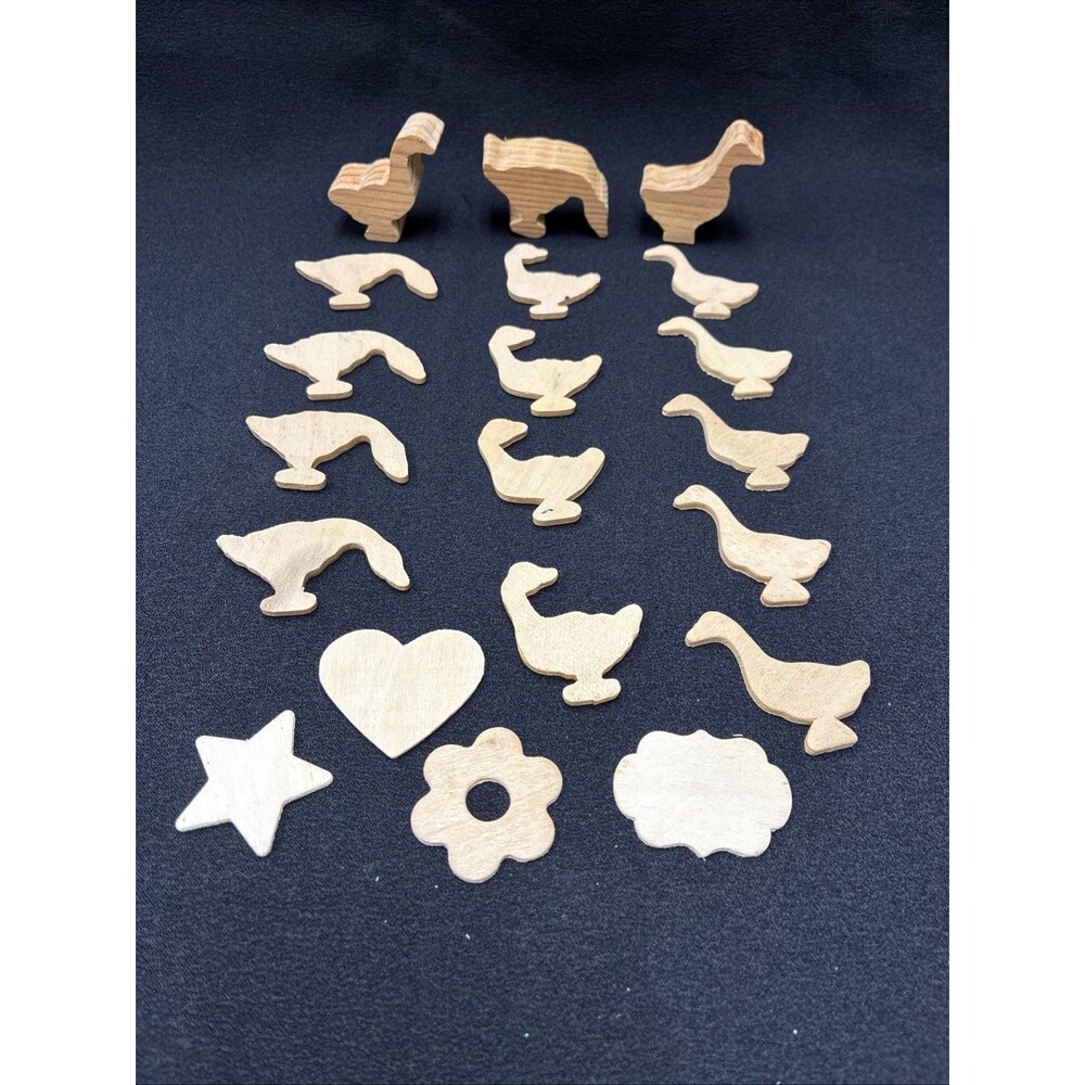 Duck Goose Wooden Cut Outs Shapes 20 pc Lot Unfinished Arts Craft Cottage Granny